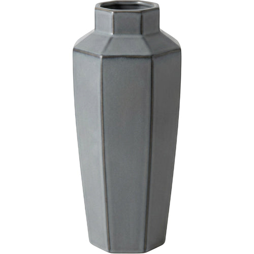 TVIVA Eight-Facet Tall Ceramic Vase 36 cm Smoke Gray - Product view