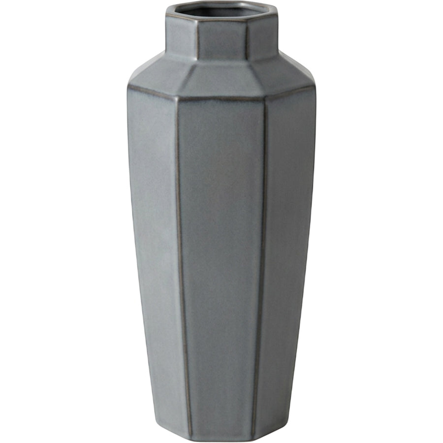Tviva Eight-Facet Tall Ceramic Vase 36 cm Smoke Gray