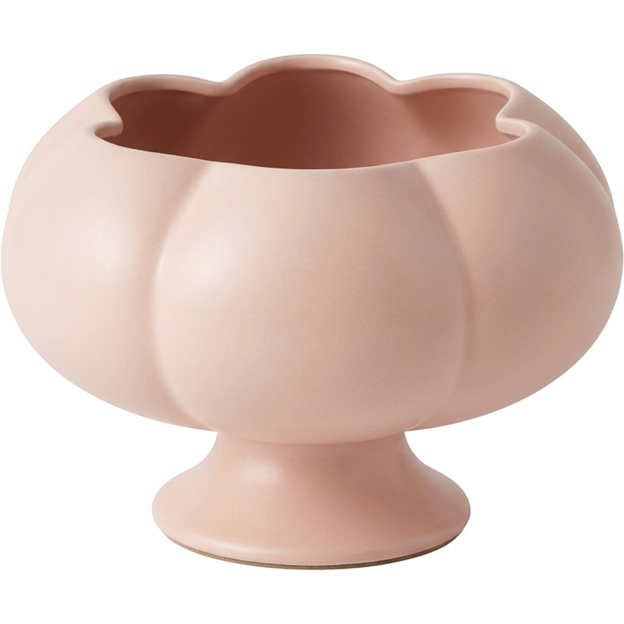 Tviva Petal-Rim Pedestal Ceramic Vase 17 x 25 cm Blush