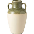TVIVA Two-Handle Stoneware Amphora Vase 31 cm Olive Cream - Product view